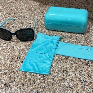 Tiffany & Co. Black Sunglasses with Blue Case